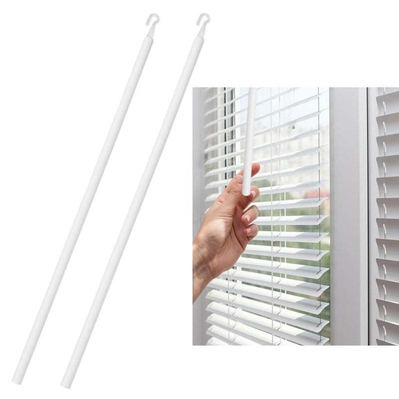 Khakho Detachable Blind Rods Blind Wands Replacement with Hook 24 Inches Blinds Handle Replacement 2 Pcs Window Blinds Wand Replacement - Image 1